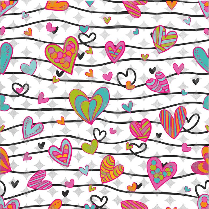 Heart On The Line Seamless Pattern product image (1)