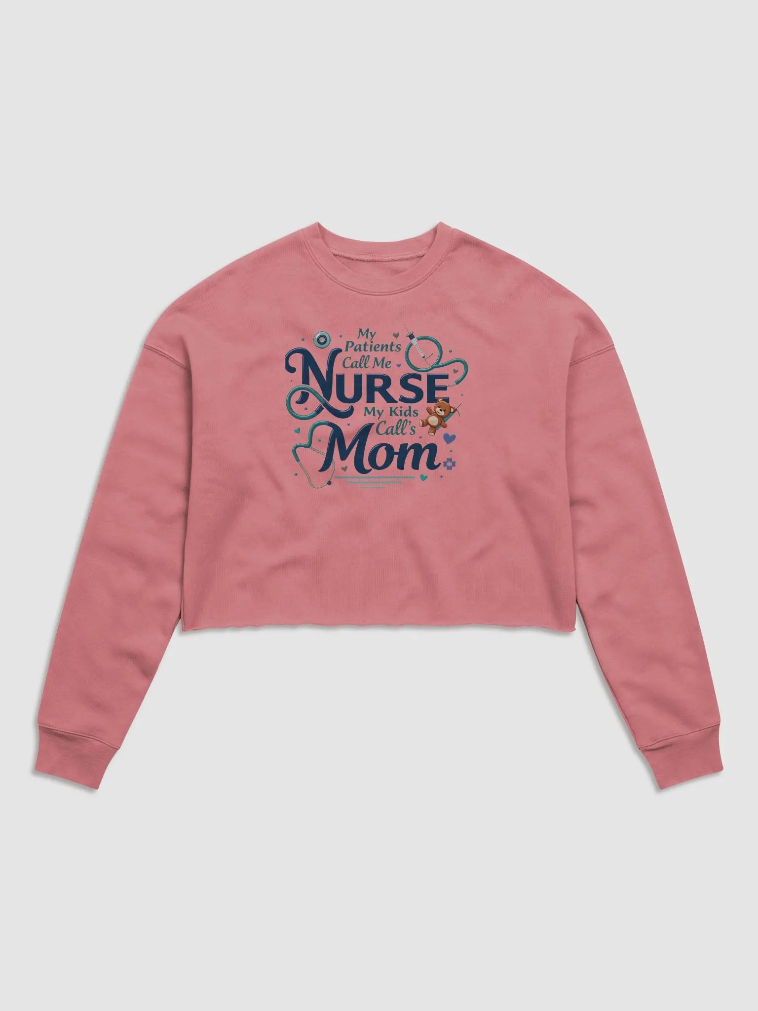 Nurse Mom Fleece Crop Sweatshirt product image (3)