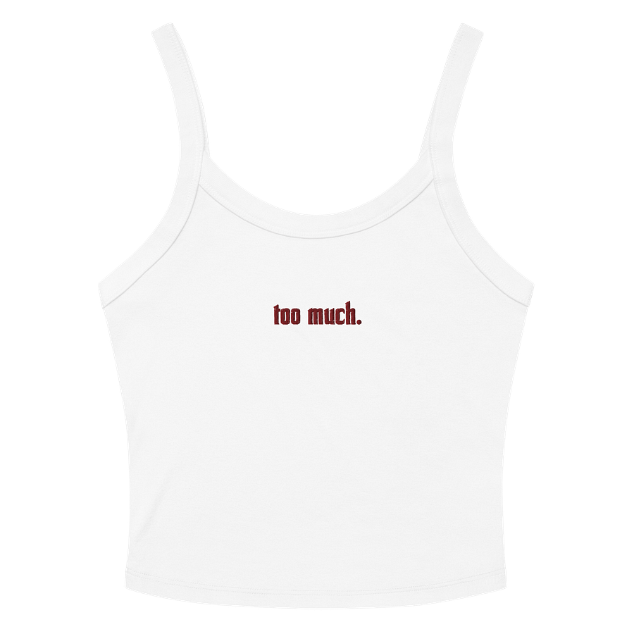red embroidery too much. ribbed white tank product image (2)