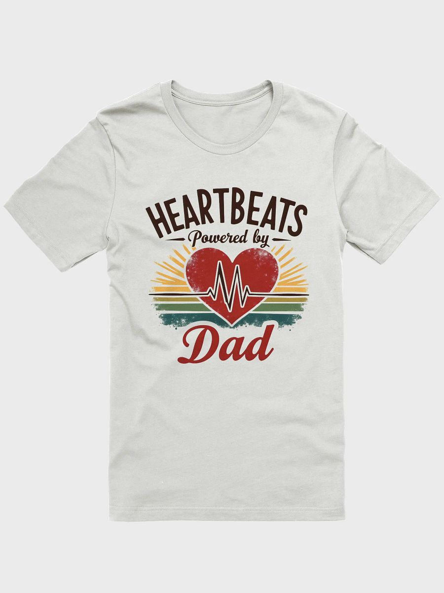 stethoscope heart shape, ekg Heartbeats Powered by Dad T-Shirt product image (2)