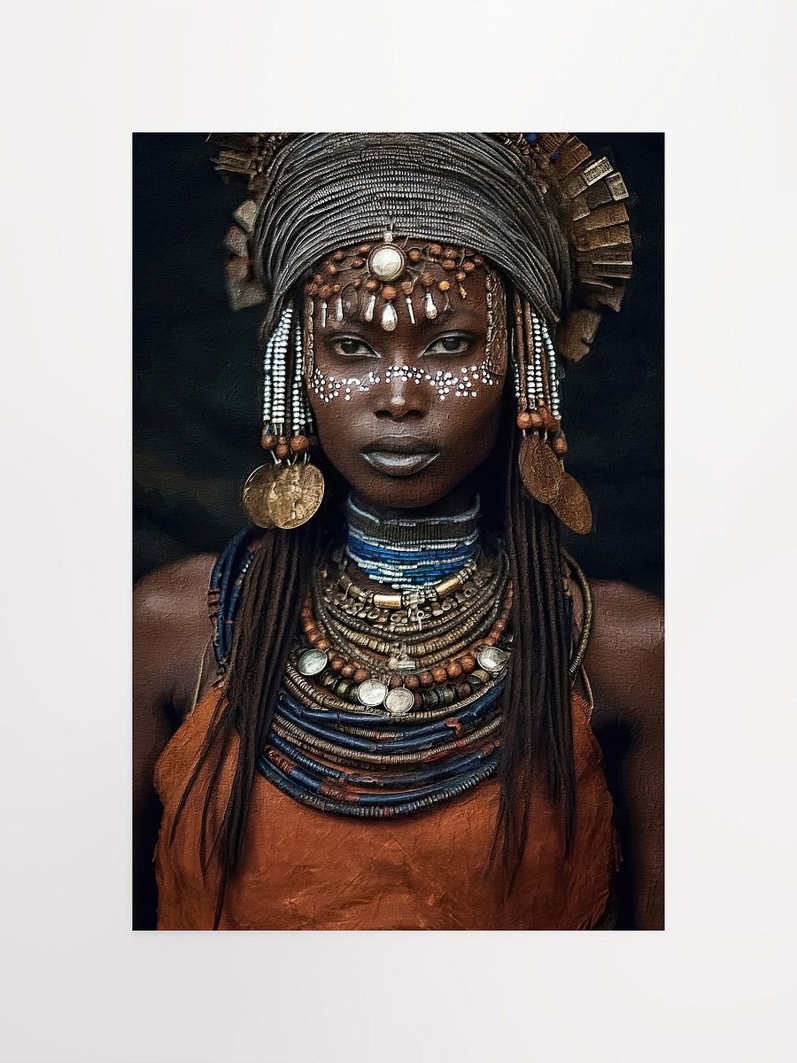 African Woman in Traditional Head Dress, Multi-Colored Jewelry Poster Print, Unframed product image (1)