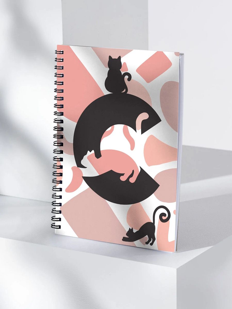 Monogram Letter C Cat Lover Geometric Pinks Notebook product image (4)