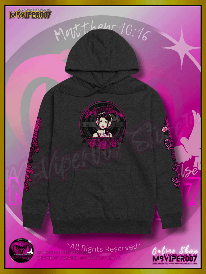 Hoodie - MsViper007's "Lady Gamers Are Awesome™ [V3]" (pink rose) by Anna H. product image (1)
