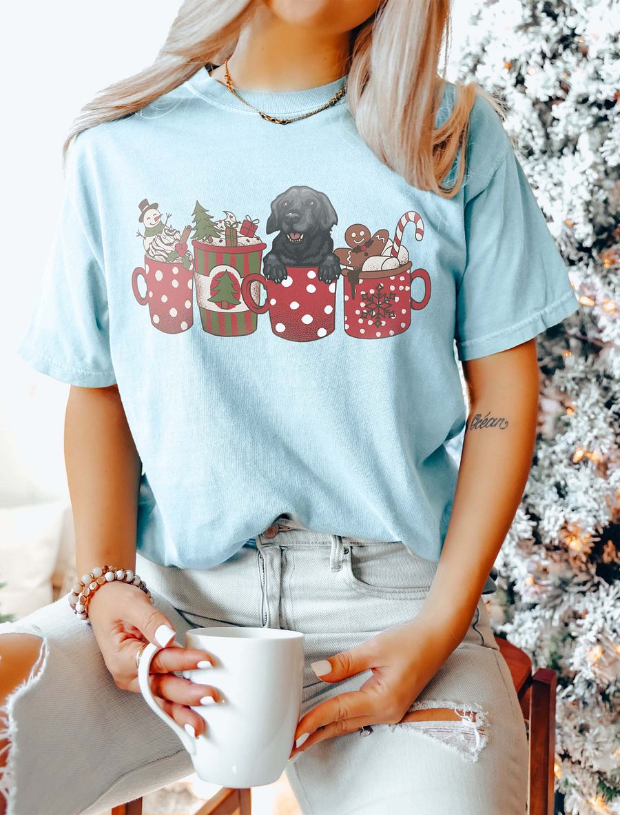 Cute Labrador Retriever(Black) in a Christmas Cup T-Shirt | Funny Christmas Pup in a Cup product image (1)