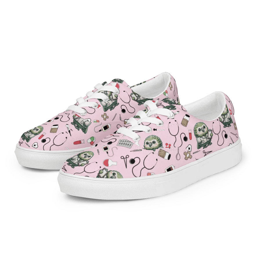 Cute Medical Kakapo Lace-up Canvas Shoes (Pink) product image (6)