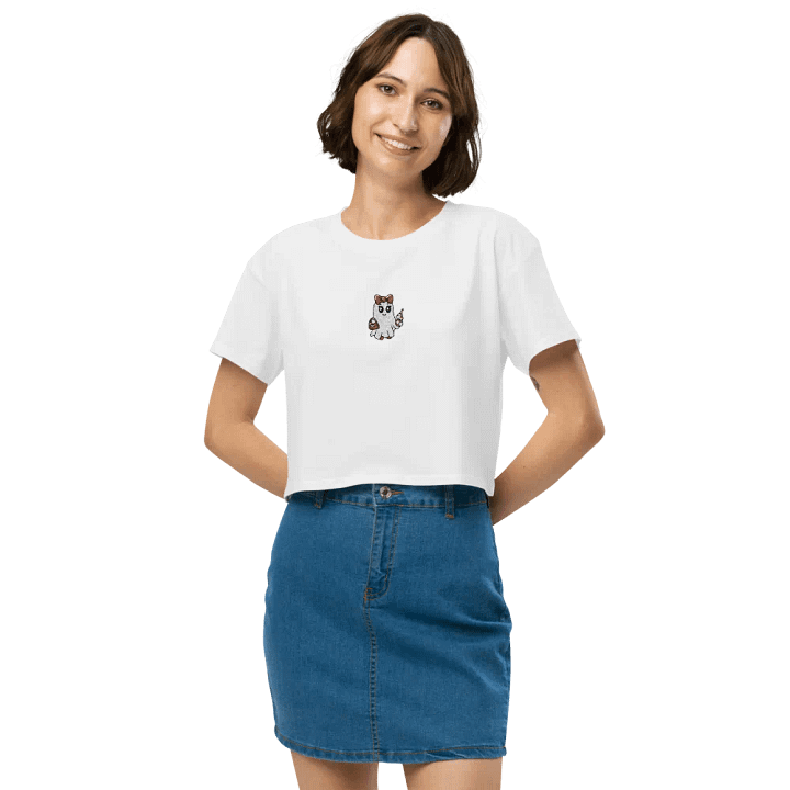 Cute Ghost Embroidered Crop Top product image (2)
