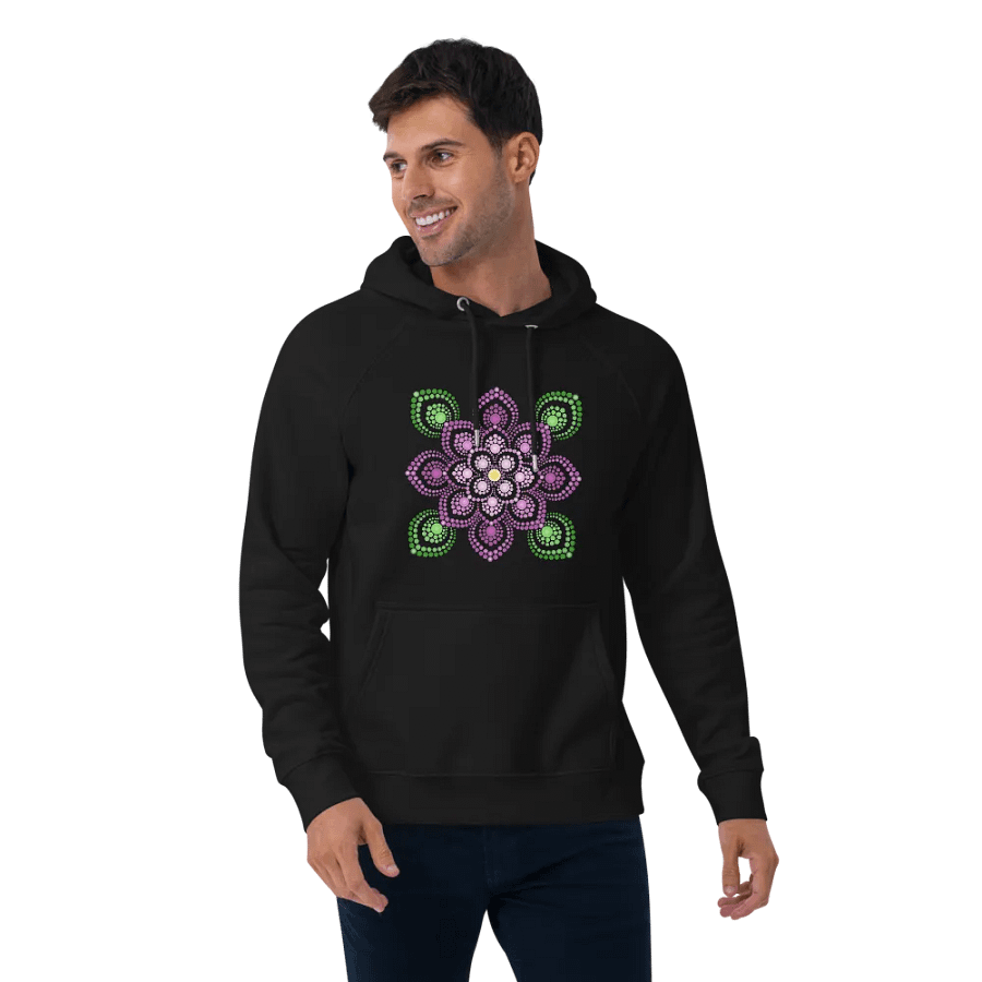 Purple and Green Mandala Unisex Eco Hoodie product image (3)