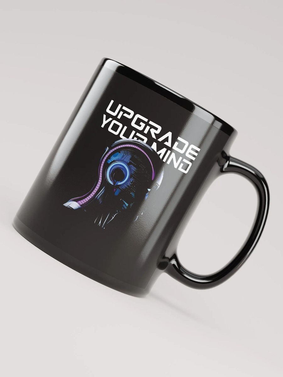 Cybernetic Mind AI Futuristic Black Glossy Mug product image (8)
