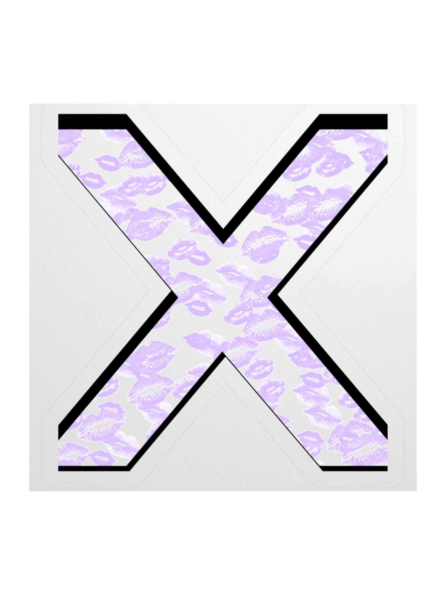 White X Lilac Lipstick Kisses | Kiss-cut Sticker product image (1)
