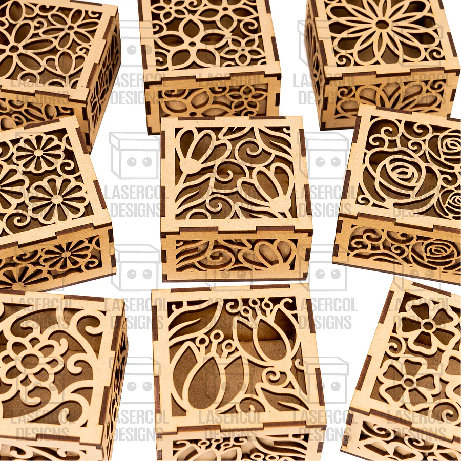 Boxes Bundle Set 1 & 2 (2 Sizes, 10 Styles Each) - Laser Cut Files product image (9)