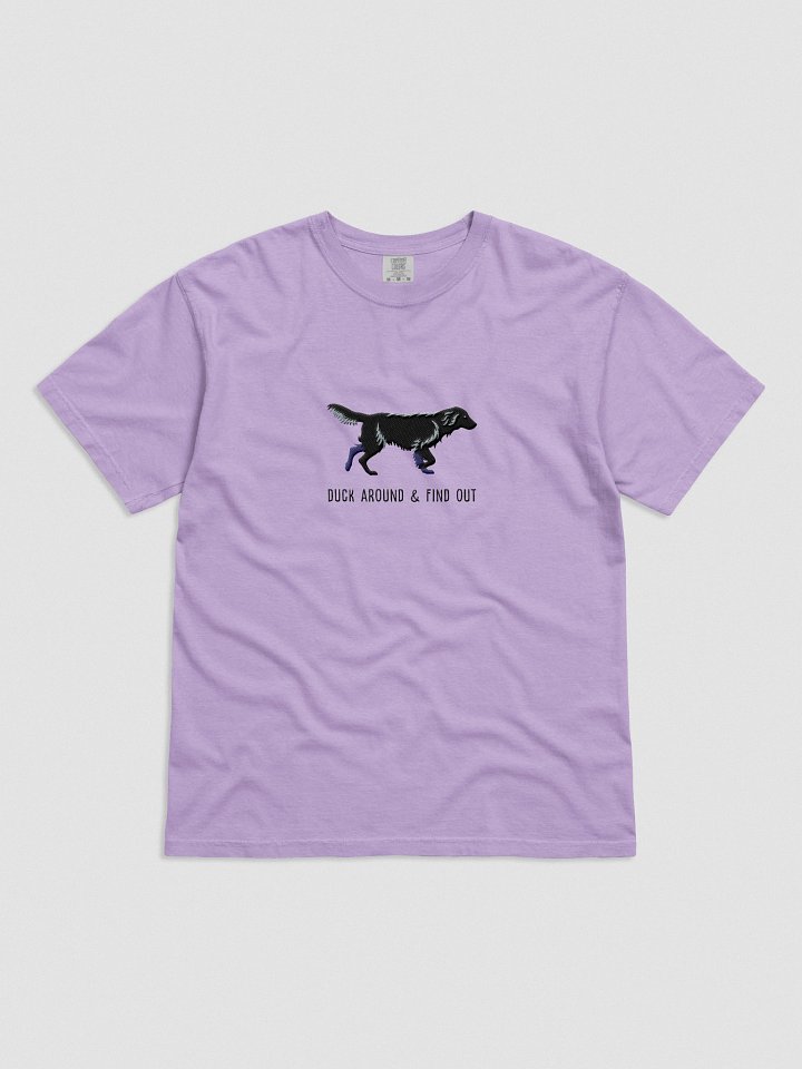 Duck Around and Find Out T-Shirt(Embroidered) of a Flat-Coated Retriever(Black) product image (41)