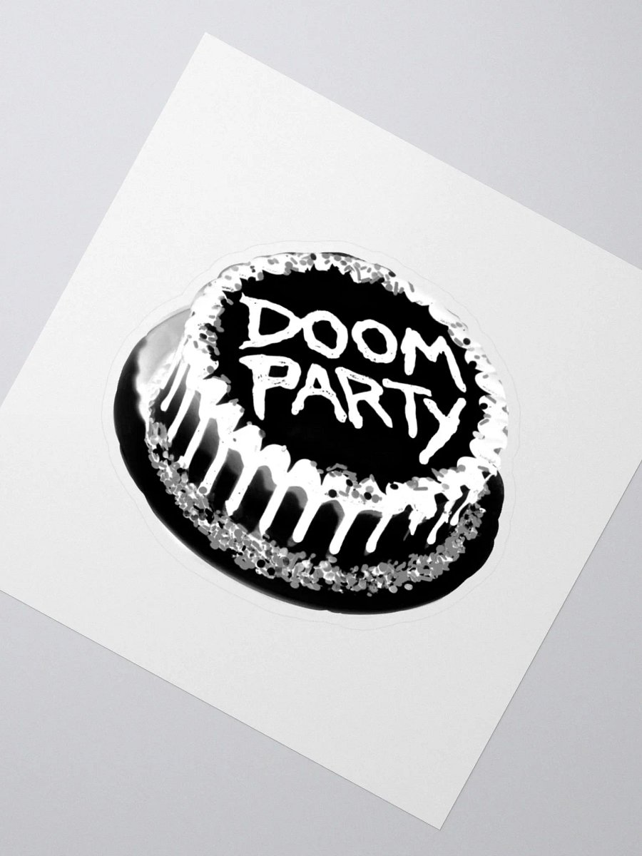 Doom Party Cake B&W Sticker product image (2)