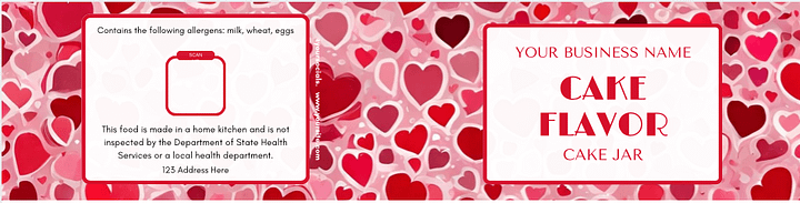 Valentines Heart Cake Jar Label Templates product image (1)
