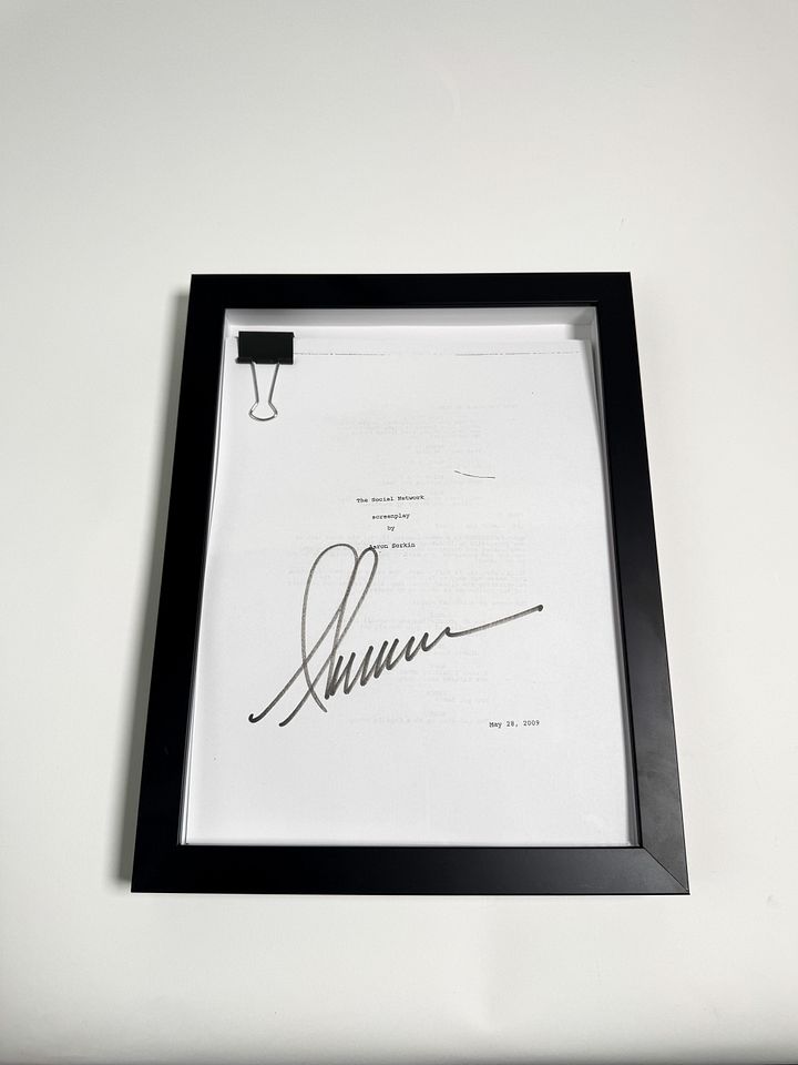 The Social Network Signed Movie Script – Shadow Box Display product image (1)