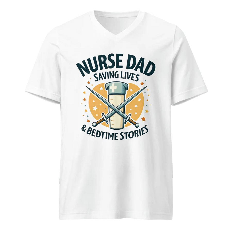 Nurse, Dad, Saving Lives, & bedtime stories T-shirt product image (1)