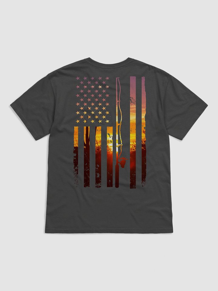 Sunset Serenade American Fishing Flag T-Shirt product image (14)