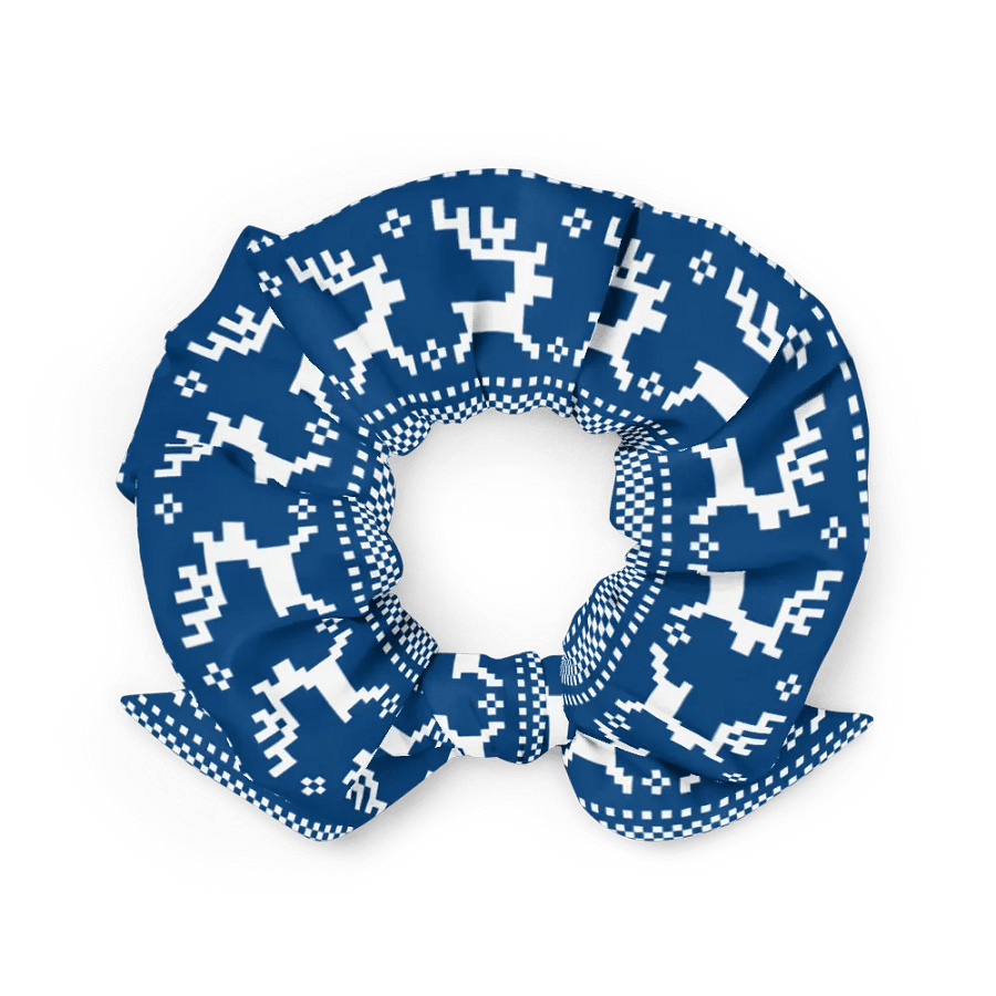 Winter Blue Reindeer Scrunchie with Bow product image (2)