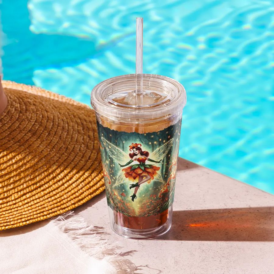 Enchanted Orange Lily Fairy Double Wall Tumbler product image (10)
