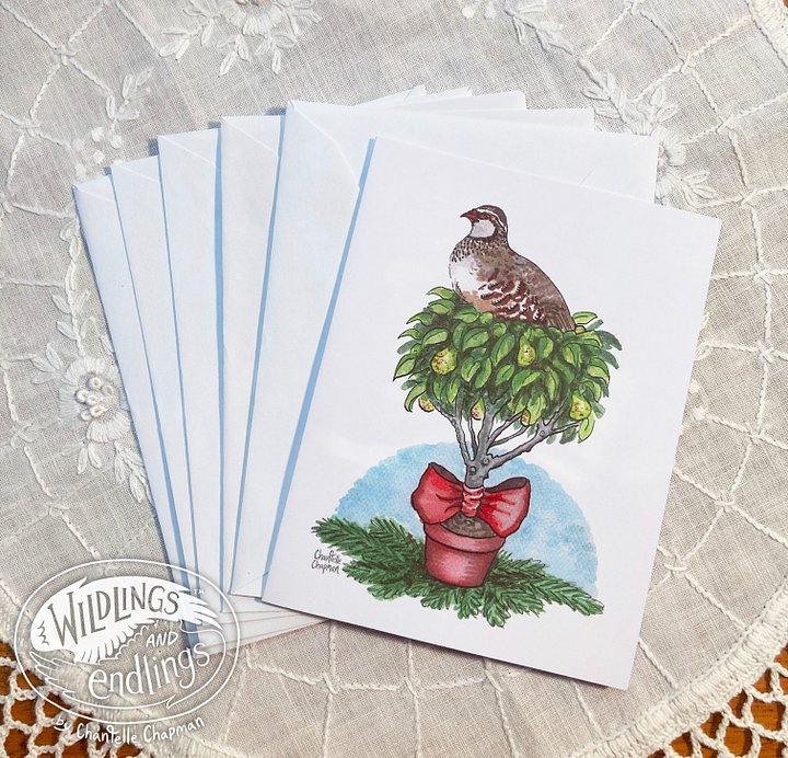 And a Partridge in a Pear Tree - Set of 5 A2 Notecards with Envelopes product image (1)