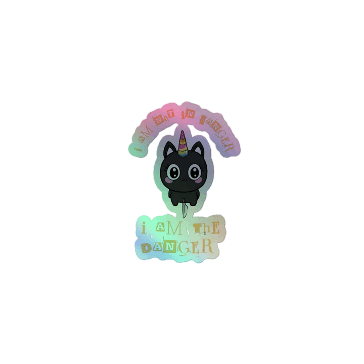 Dangerous Kitty Unicorn Holographic Sticker Sheet product image (1)