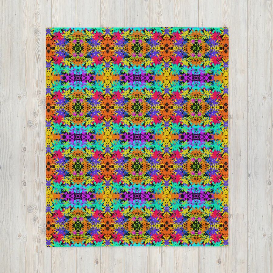Bright Colourful Leaves Pattern Blanket product image (8)
