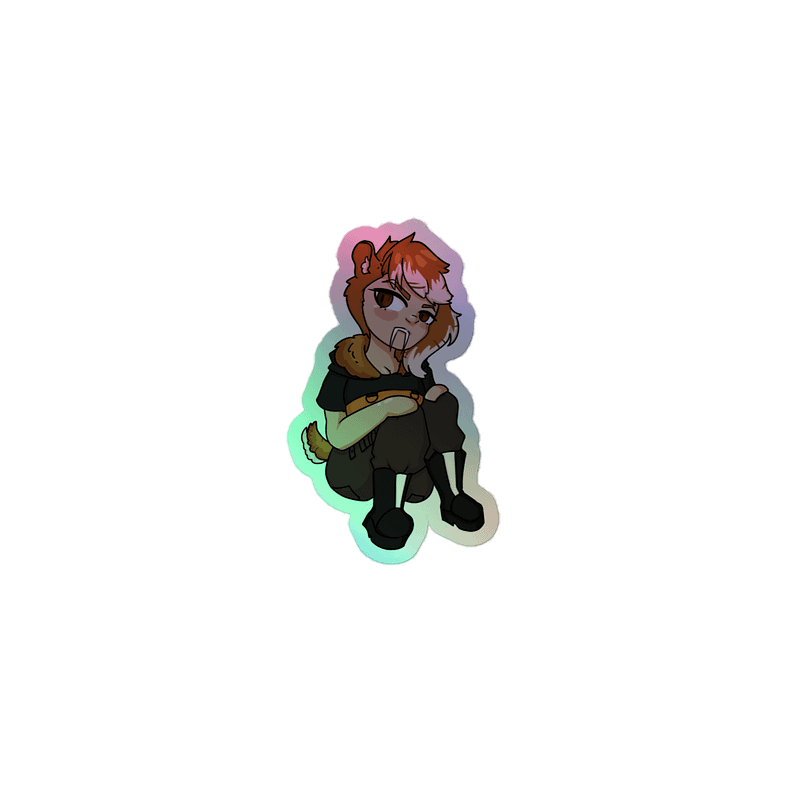 Sitting Chibi Holographic Sticker