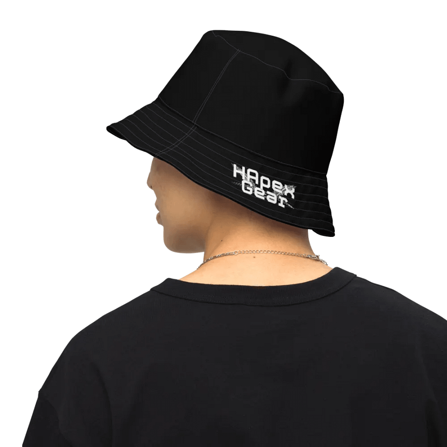 Reversible Bucket Hat - Black - White HApex Gear White Logo product image (8)