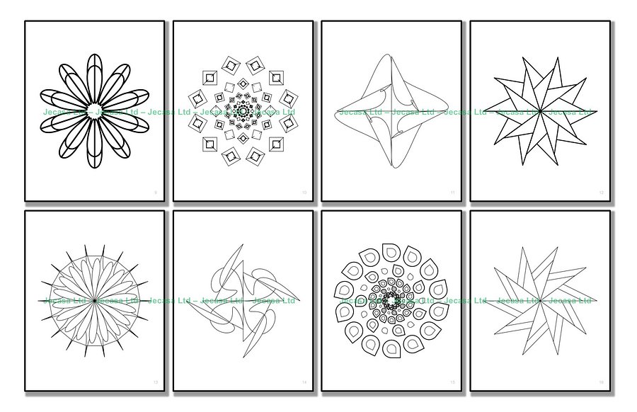 100 Geometric Mandala Coloring Pages | PDF | Digital File | Series GM2025 Vol. 7 product image (4)
