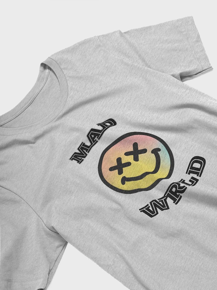 MAD WORLD Smiley T-Shirt – Edgy Graphic Tee, Retro Vibe, Unique Streetwear Design product image (15)
