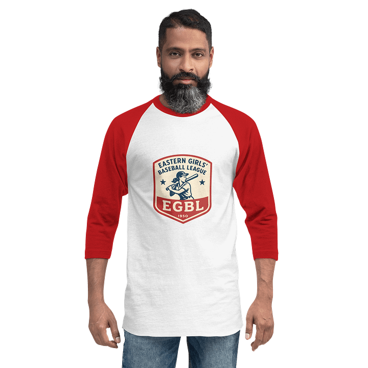 EGBL Legacy Collection Tultex Fine Jersey Raglan Tee White/Red product image (2)