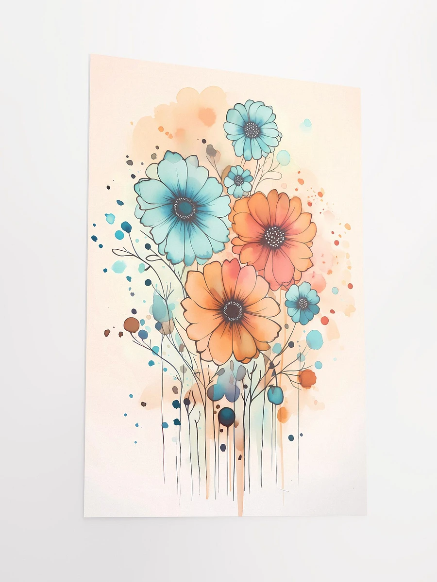 Whimsical Watercolor Blooms: Playful Floral Art Matte Poster product image (4)