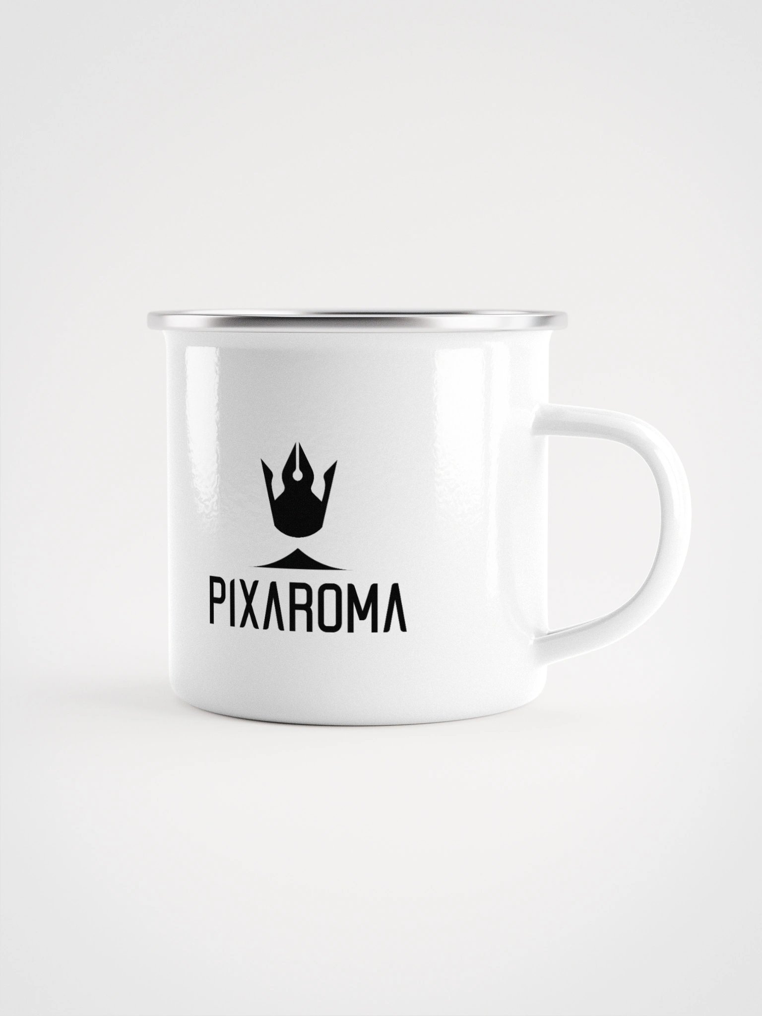 Pixaroma Black Logo Enamel Mug product image (1)