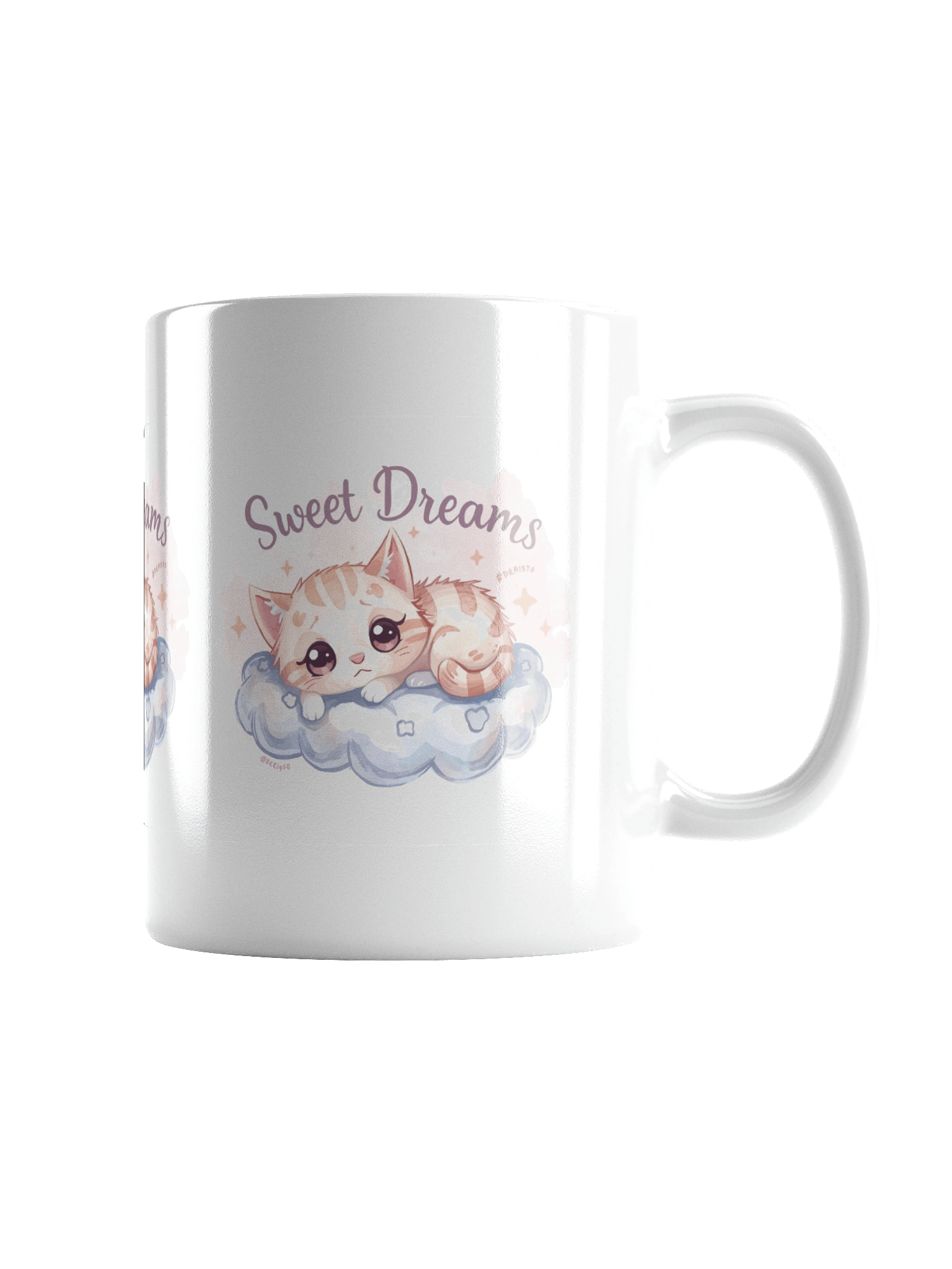 The "Sweet Dreams" Kawaii Cat Mug - Pastel Watercolor Design product image (4)