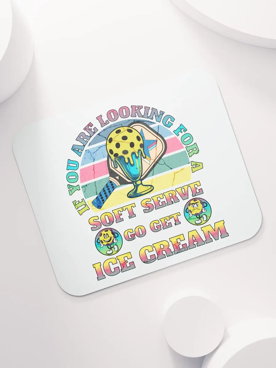 Soft Serve Go Get Ice Cream Pickleball Whimsical Vintage Mouse Pad product image (5)