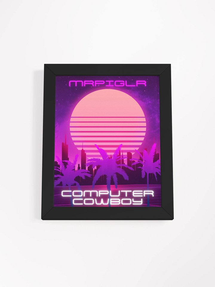 Neon Sun Cityscape Framed Poster product image (1)