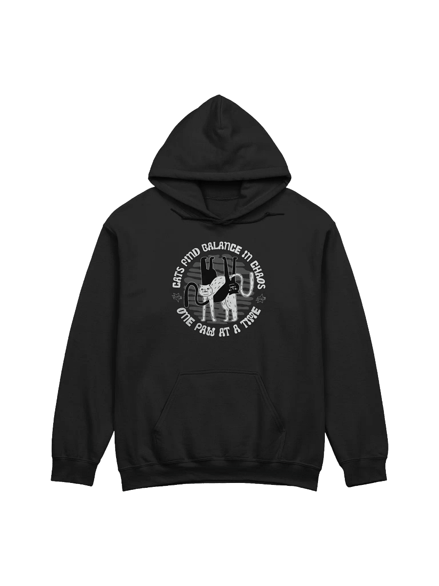 Cats Find Balance in Chaos Hoodie | Funny Yin Yang Cat Sweatshirt for Cat Lovers product image (2)