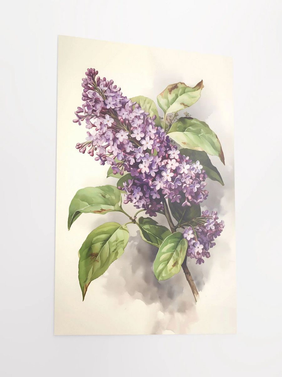 Springtime Lilac Bloom Poster: Classic Botanical Art for Nature-Inspired Decor Matte Poster product image (4)