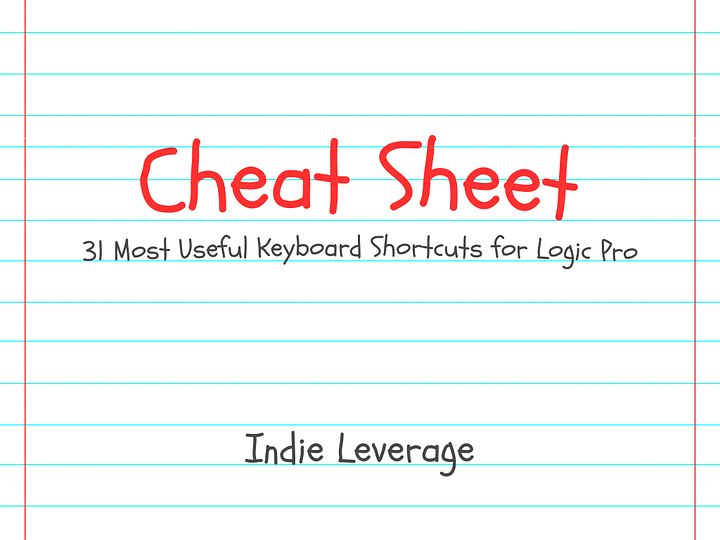 Keyboard Shortcuts for Logic Pro (Cheat Sheet) product image (1)