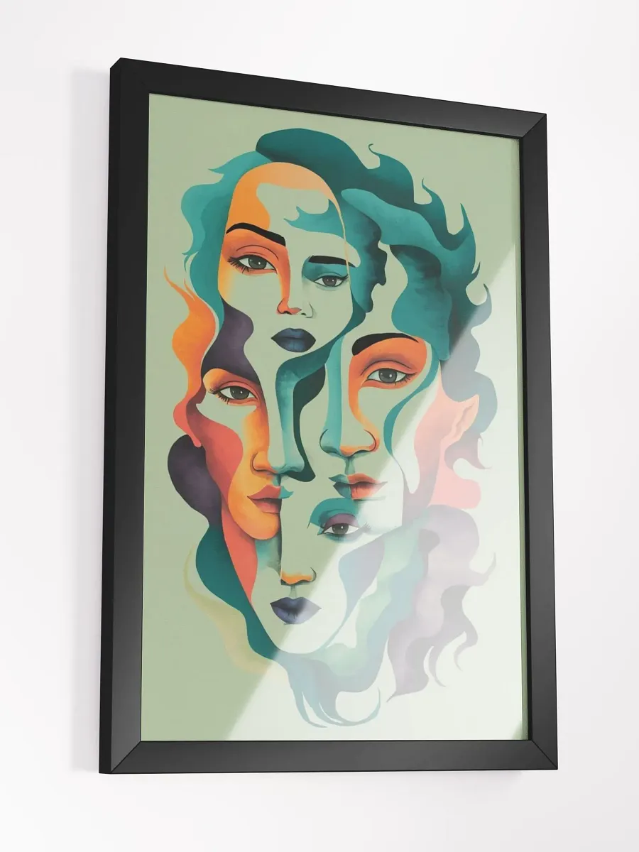 Multifaceted Identity: Framed Abstract Faces Poster product image (3)