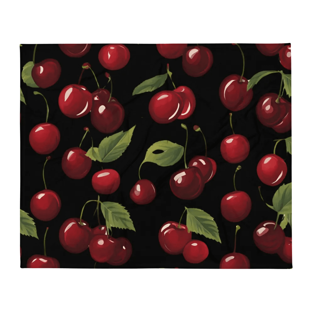 Cherry Blooms Fruit Design Throw Blanket product image (2)