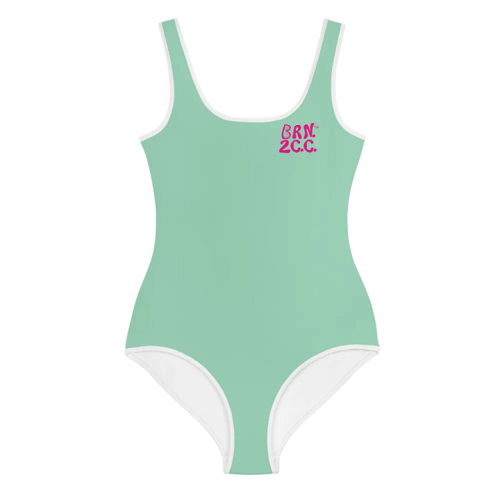 💖Girls' | Youth | BRN.2C.C.™ | Vista Blue Green Swimsuit 👙| Pink Logos product image (2)