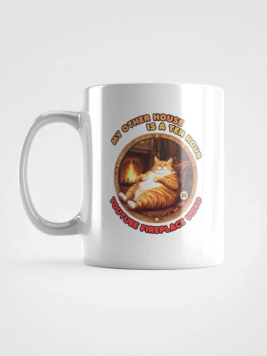 Cozy Cat - My Other House is a Ten Hour YouTube Fireplace Video | White Glossy Mug product image (16)