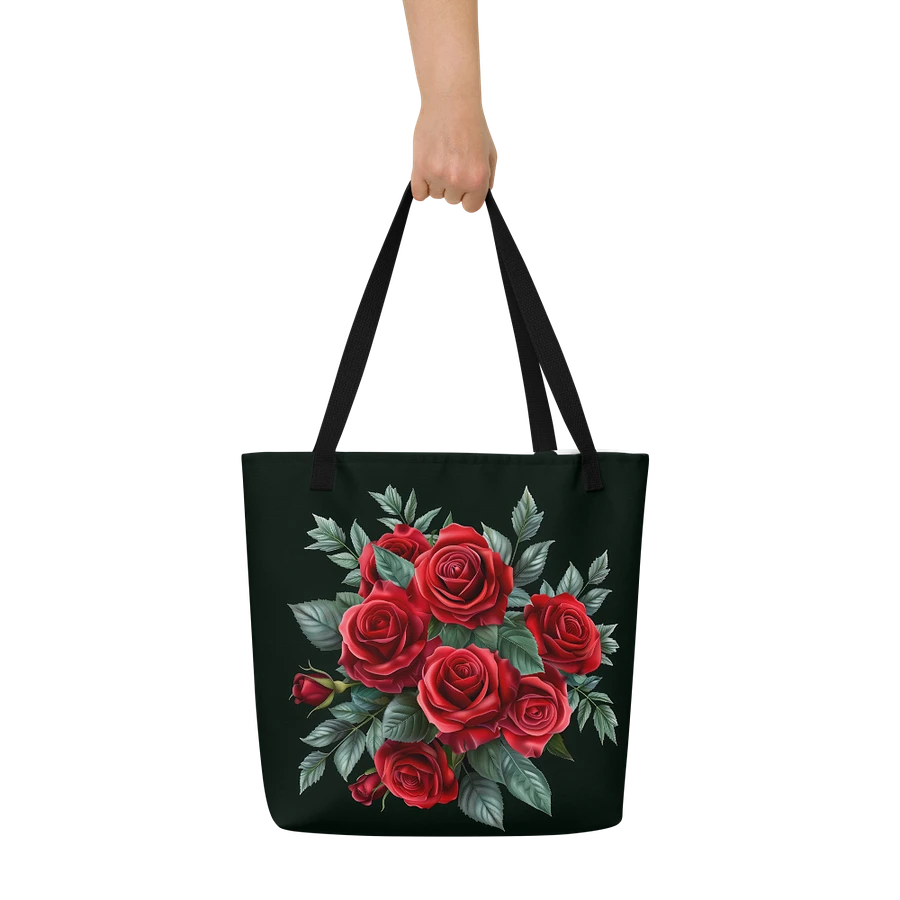 Tote Bag: Elegant Classy Red Roses Dark Floral Themed Art Design product image (9)