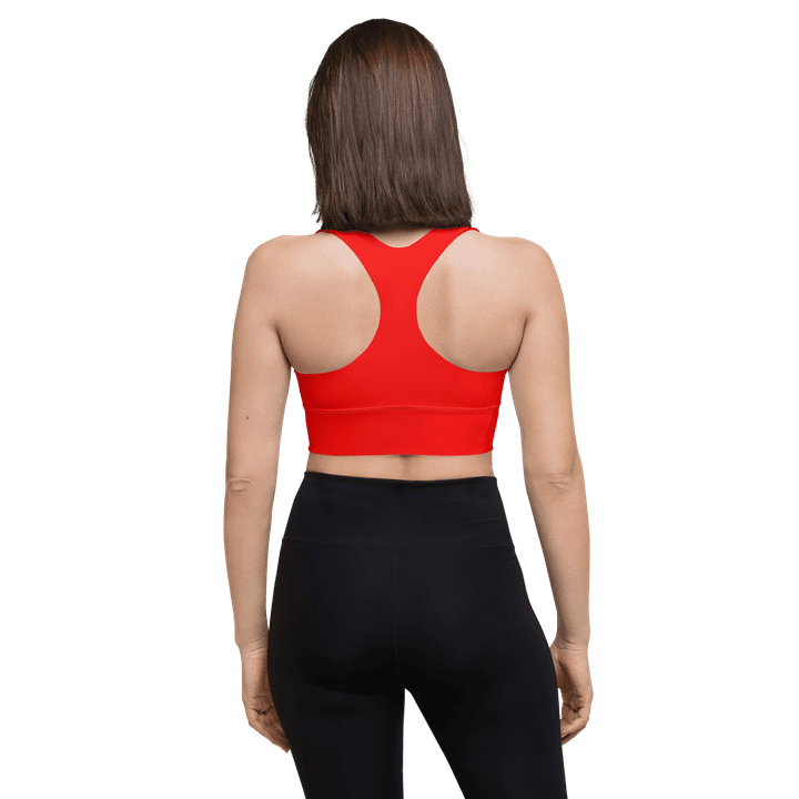 Plain Color Red Longline Sports Bra product image (2)