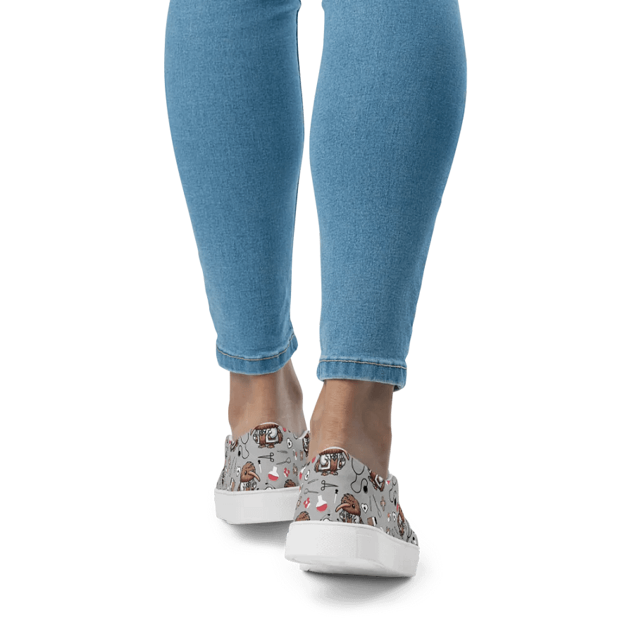 Cute Medical Kiwi Slip-On Canvas Shoes (Grey) product image (3)