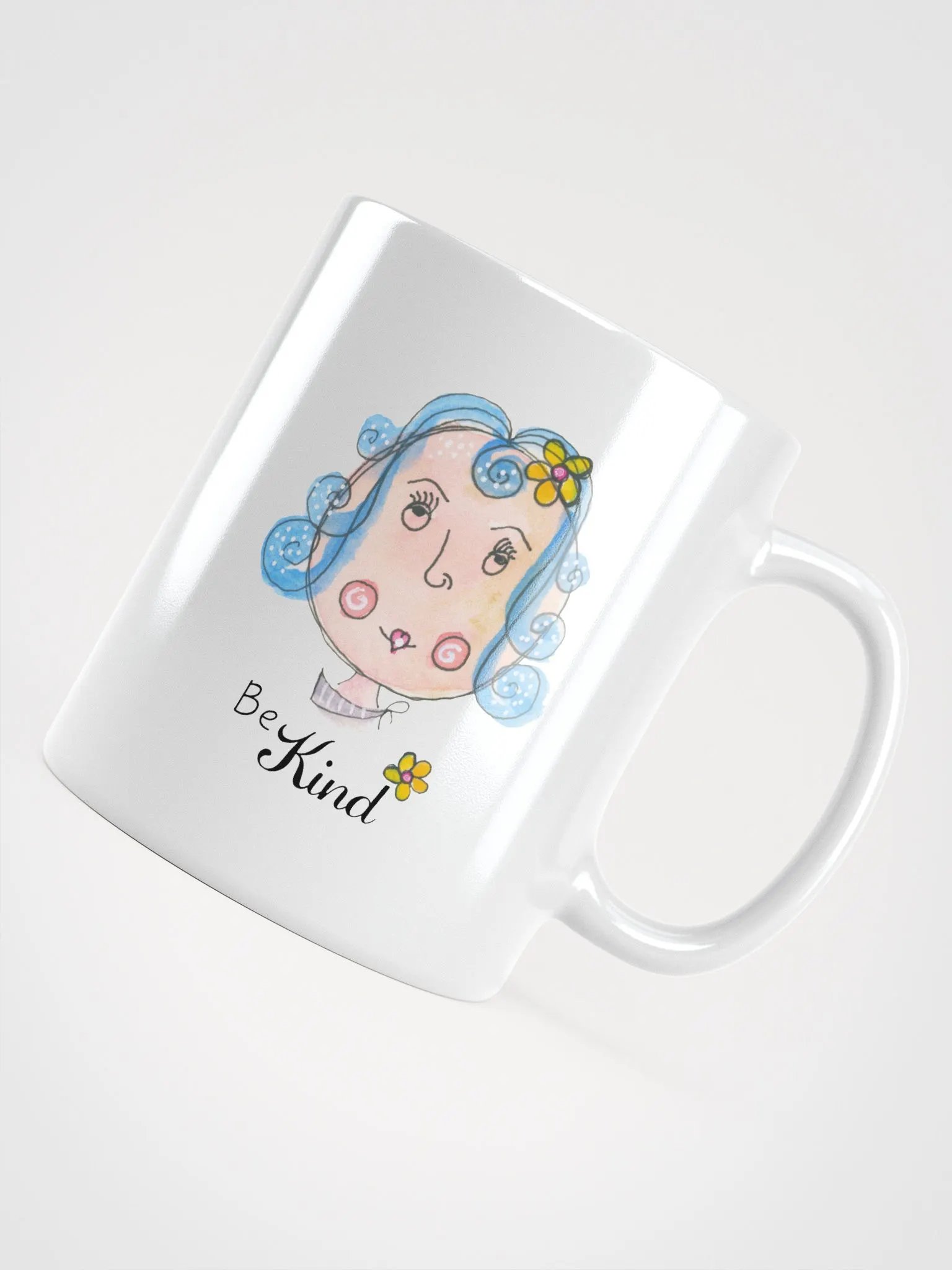 Whimsical Be Kind White Glossy Mug product image (5)