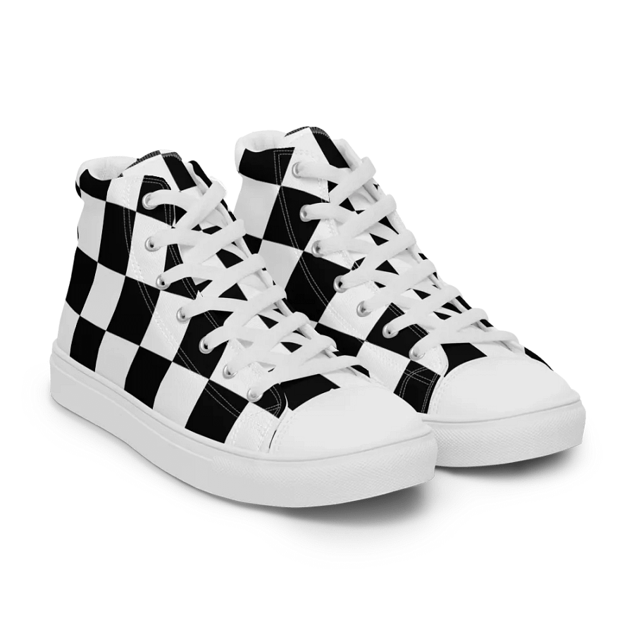 Women's large checks high top canvas sneakers product image (12)