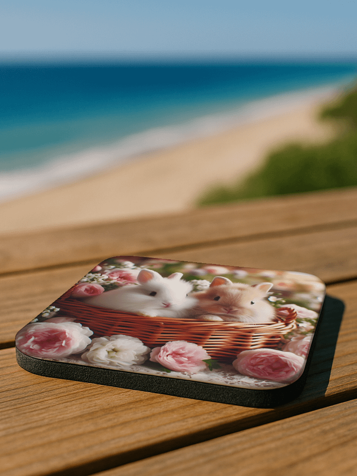 Rose Bunnies Cork Coaster product image (2)