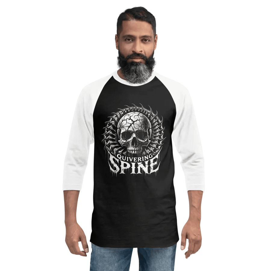 Quivering Spine Cracked Skull Raglan Tee product image (2)
