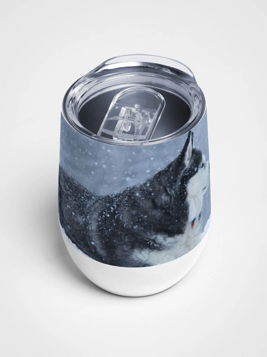 Blue Eye Siberian Husky in the Snow - Wine Tumbler product image (4)